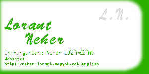 lorant neher business card